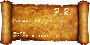 Patonai Róza névjegykártya