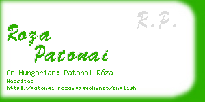 roza patonai business card